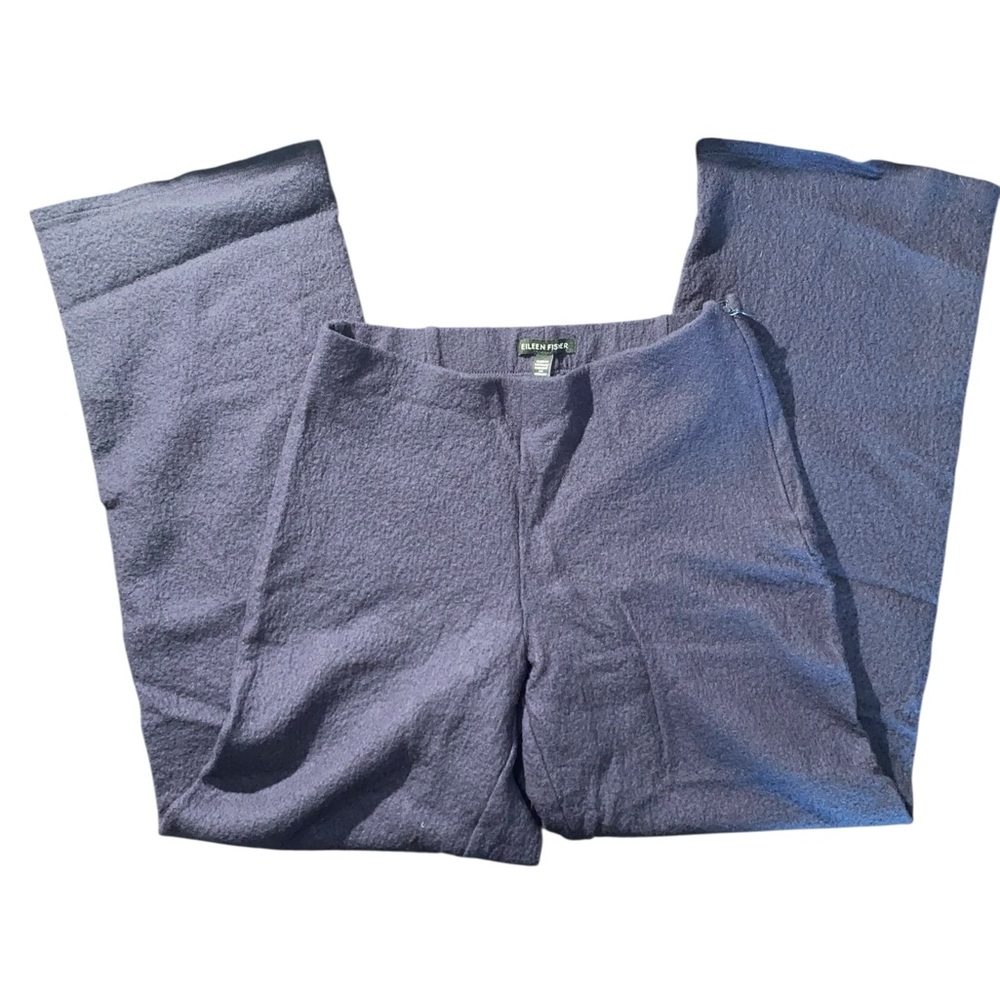Eileen Fisher Navy Textured Trousers
